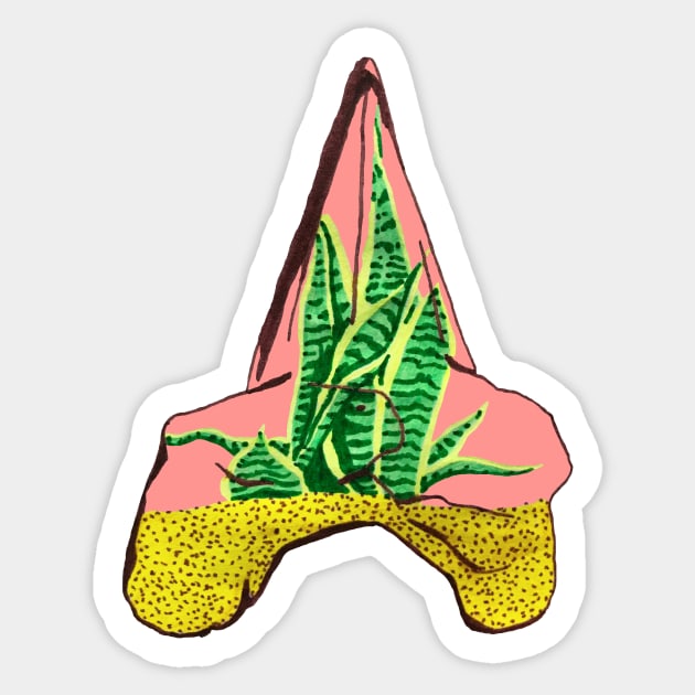 Shark Tooth Terrarium 7 Sticker by RaLiz